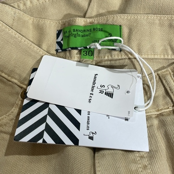 NWT Free People x Sandrine Rose Wide Leg Jeans Sunflower Tan Beige Cream - Picture 3 of 9